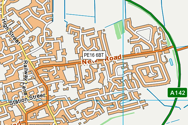 PE16 6BT map - OS VectorMap District (Ordnance Survey)