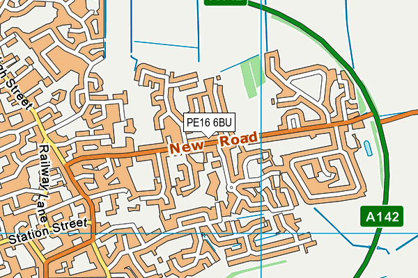 PE16 6BU map - OS VectorMap District (Ordnance Survey)