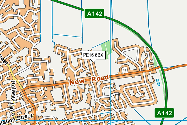 PE16 6BX map - OS VectorMap District (Ordnance Survey)