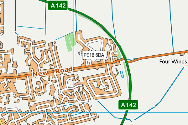 PE16 6DA map - OS VectorMap District (Ordnance Survey)