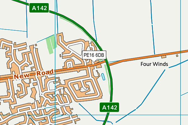 PE16 6DB map - OS VectorMap District (Ordnance Survey)