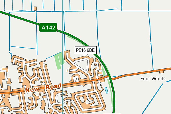 PE16 6DE map - OS VectorMap District (Ordnance Survey)