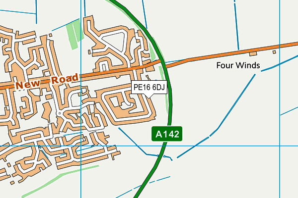 PE16 6DJ map - OS VectorMap District (Ordnance Survey)