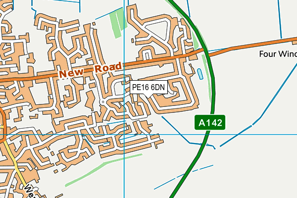 PE16 6DN map - OS VectorMap District (Ordnance Survey)