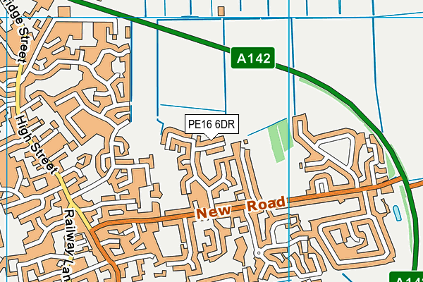 PE16 6DR map - OS VectorMap District (Ordnance Survey)