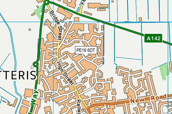 PE16 6DT map - OS VectorMap District (Ordnance Survey)