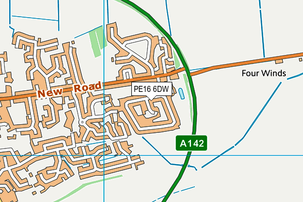 PE16 6DW map - OS VectorMap District (Ordnance Survey)