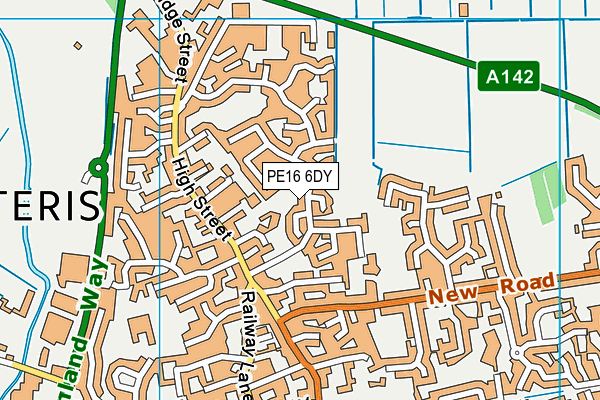 PE16 6DY map - OS VectorMap District (Ordnance Survey)