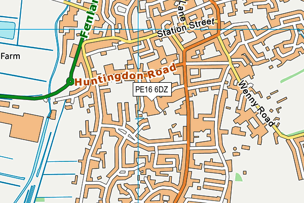 PE16 6DZ map - OS VectorMap District (Ordnance Survey)