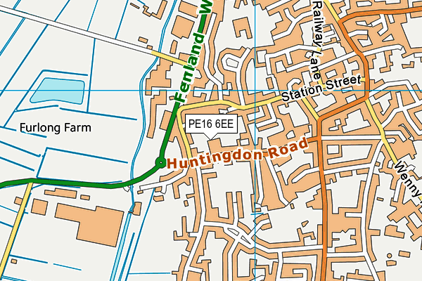 PE16 6EE map - OS VectorMap District (Ordnance Survey)