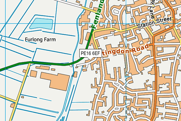 PE16 6EF map - OS VectorMap District (Ordnance Survey)