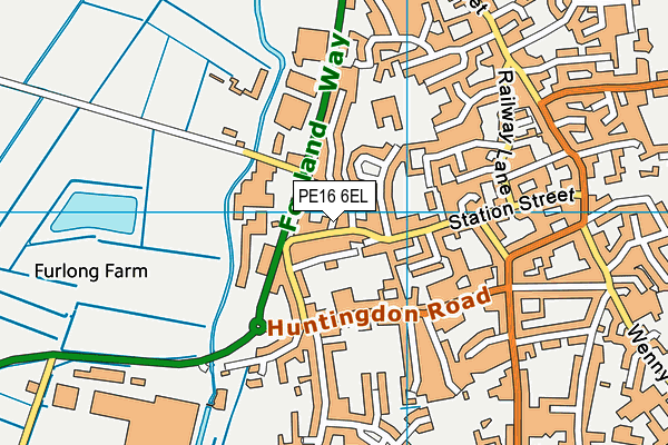 PE16 6EL map - OS VectorMap District (Ordnance Survey)