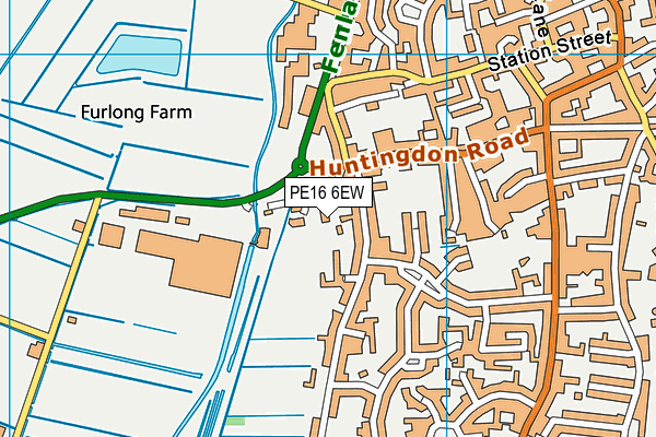 PE16 6EW map - OS VectorMap District (Ordnance Survey)