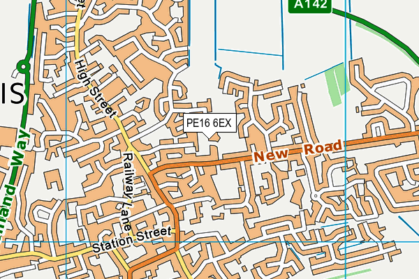 PE16 6EX map - OS VectorMap District (Ordnance Survey)