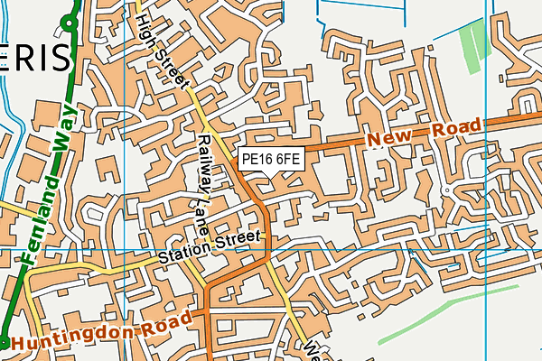 PE16 6FE map - OS VectorMap District (Ordnance Survey)