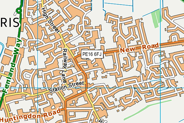 PE16 6FJ map - OS VectorMap District (Ordnance Survey)