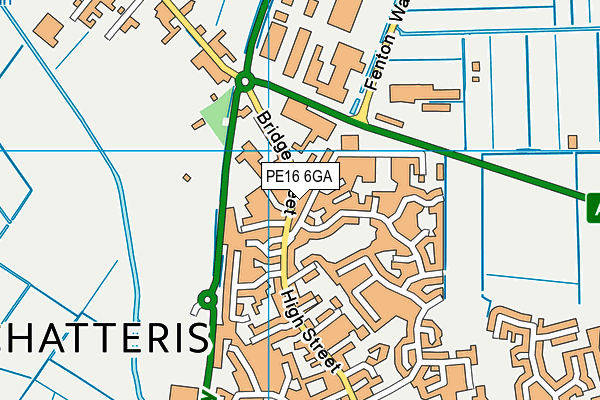 PE16 6GA map - OS VectorMap District (Ordnance Survey)