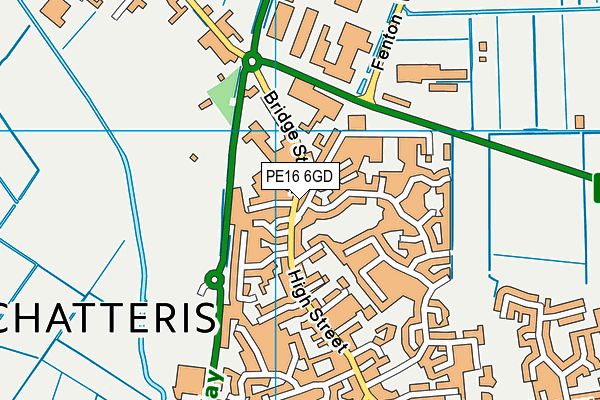 PE16 6GD map - OS VectorMap District (Ordnance Survey)