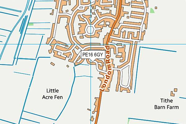 PE16 6GY map - OS VectorMap District (Ordnance Survey)