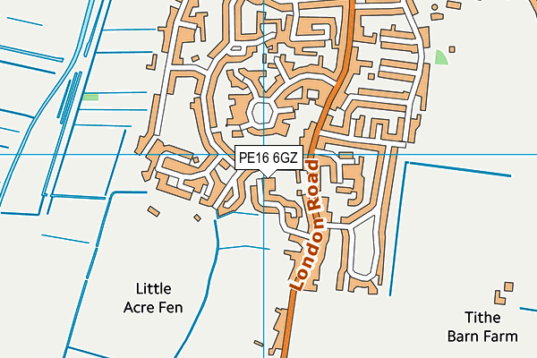 PE16 6GZ map - OS VectorMap District (Ordnance Survey)
