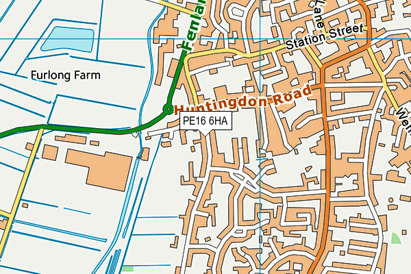 Chatteris Town Fc map (PE16 6HA) - OS VectorMap District (Ordnance Survey)
