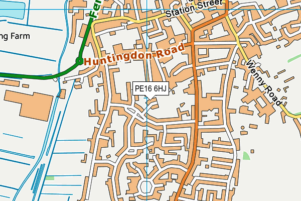 PE16 6HJ map - OS VectorMap District (Ordnance Survey)