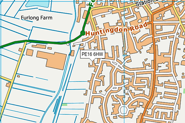 PE16 6HW map - OS VectorMap District (Ordnance Survey)