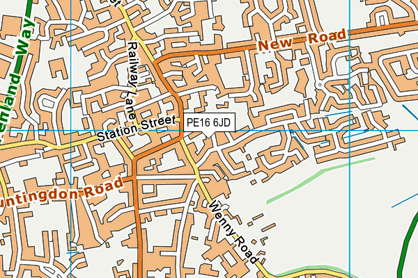 PE16 6JD map - OS VectorMap District (Ordnance Survey)