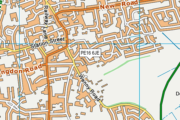 PE16 6JE map - OS VectorMap District (Ordnance Survey)