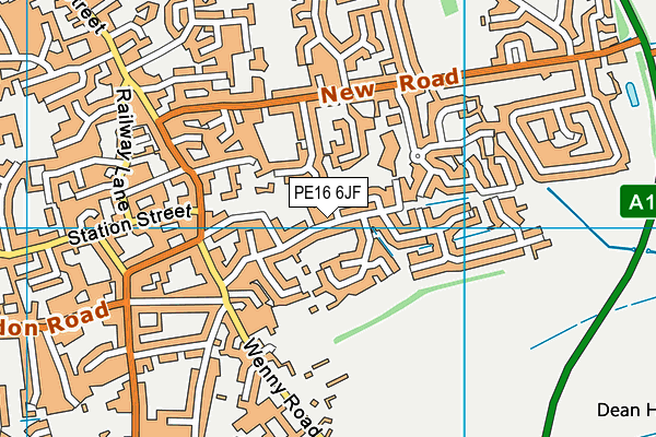PE16 6JF map - OS VectorMap District (Ordnance Survey)