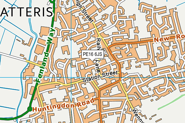 PE16 6JS map - OS VectorMap District (Ordnance Survey)