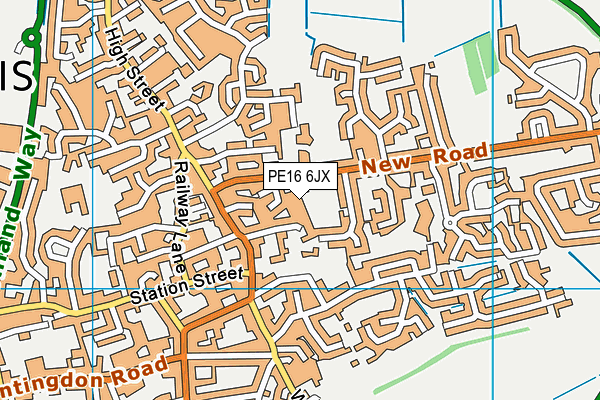 PE16 6JX map - OS VectorMap District (Ordnance Survey)