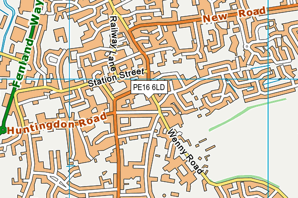 PE16 6LD map - OS VectorMap District (Ordnance Survey)