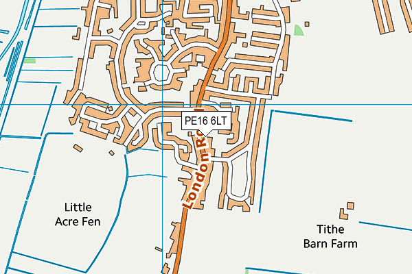 PE16 6LT map - OS VectorMap District (Ordnance Survey)
