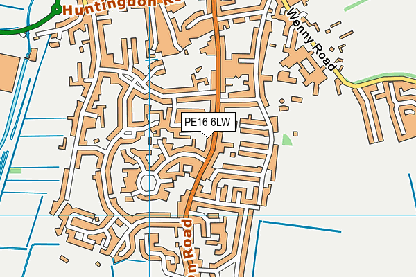 PE16 6LW map - OS VectorMap District (Ordnance Survey)