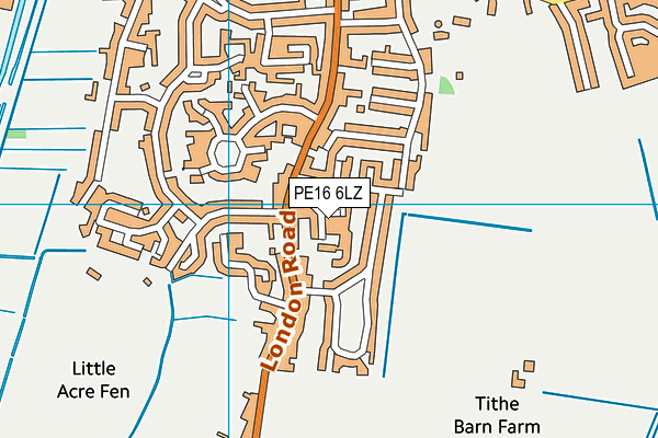 PE16 6LZ map - OS VectorMap District (Ordnance Survey)