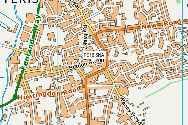 PE16 6NA map - OS VectorMap District (Ordnance Survey)