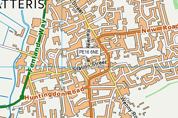 PE16 6NE map - OS VectorMap District (Ordnance Survey)