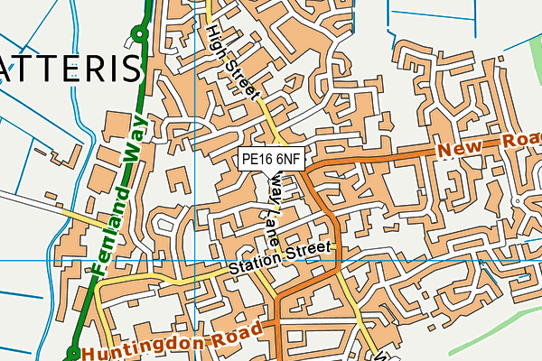 PE16 6NF map - OS VectorMap District (Ordnance Survey)