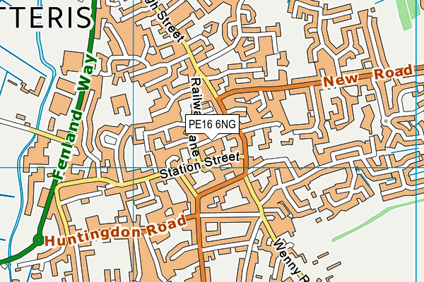 PE16 6NG map - OS VectorMap District (Ordnance Survey)