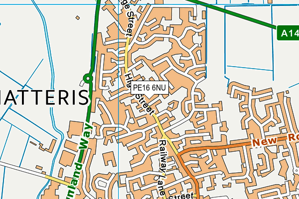 PE16 6NU map - OS VectorMap District (Ordnance Survey)
