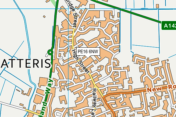 PE16 6NW map - OS VectorMap District (Ordnance Survey)