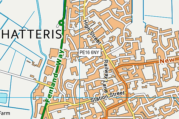PE16 6NY map - OS VectorMap District (Ordnance Survey)