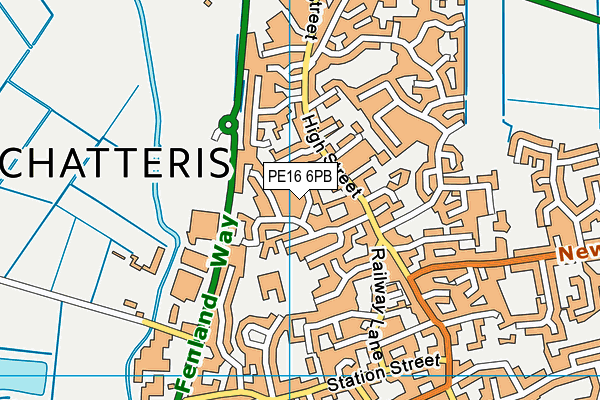 PE16 6PB map - OS VectorMap District (Ordnance Survey)