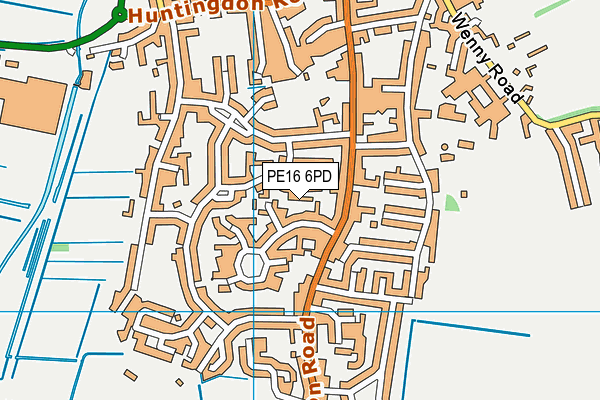 PE16 6PD map - OS VectorMap District (Ordnance Survey)
