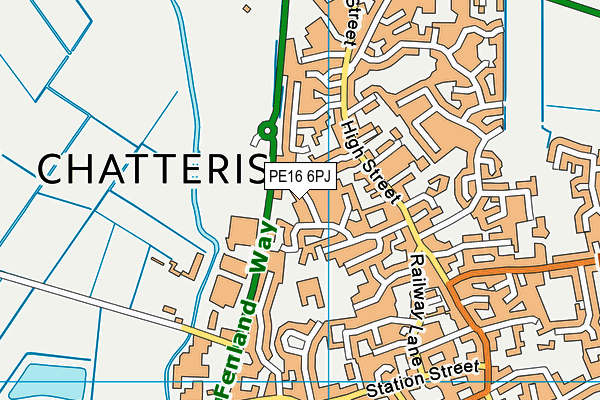 PE16 6PJ map - OS VectorMap District (Ordnance Survey)