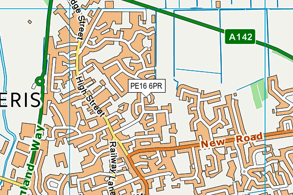 PE16 6PR map - OS VectorMap District (Ordnance Survey)