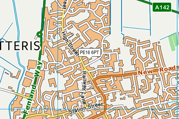 PE16 6PT map - OS VectorMap District (Ordnance Survey)