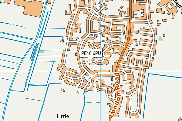 PE16 6PU map - OS VectorMap District (Ordnance Survey)
