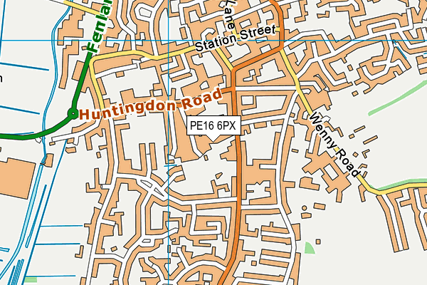 PE16 6PX map - OS VectorMap District (Ordnance Survey)
